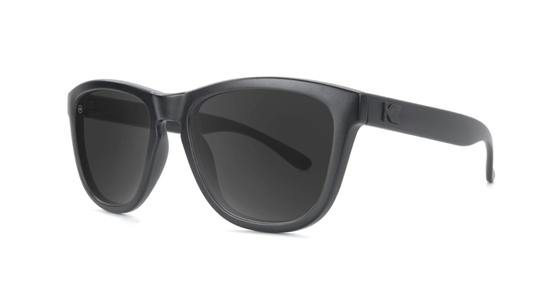 Kids sunglasses with Black Frames and Smoke Lenses, Threequarter