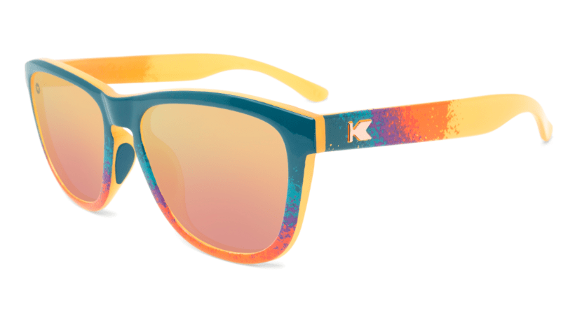 Sunglasses with Speckled Sunset Frames and Polarized Rose Gold Lenses. Flyover