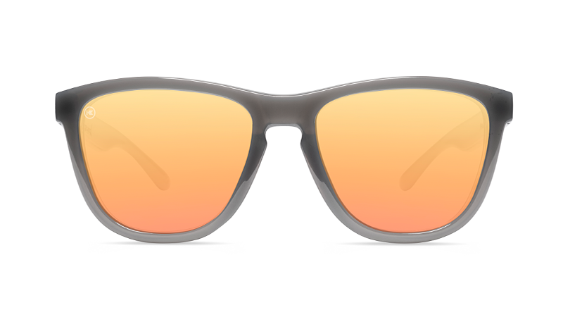 Sport Sunglasses with Jelly Grey Frames and Polarized Peach Lenses, Front