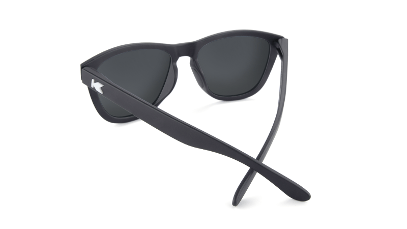 Sport Sunglasses with Matte Black Frame and Polarized Black Smoke Lenses, Back