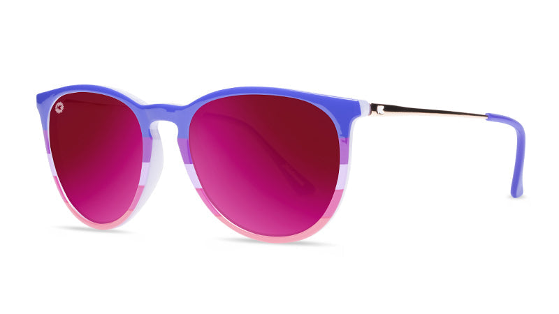 Sunglasses with Berry-inpired Frames and Polarized Fuchsia Lenses, Threequarter