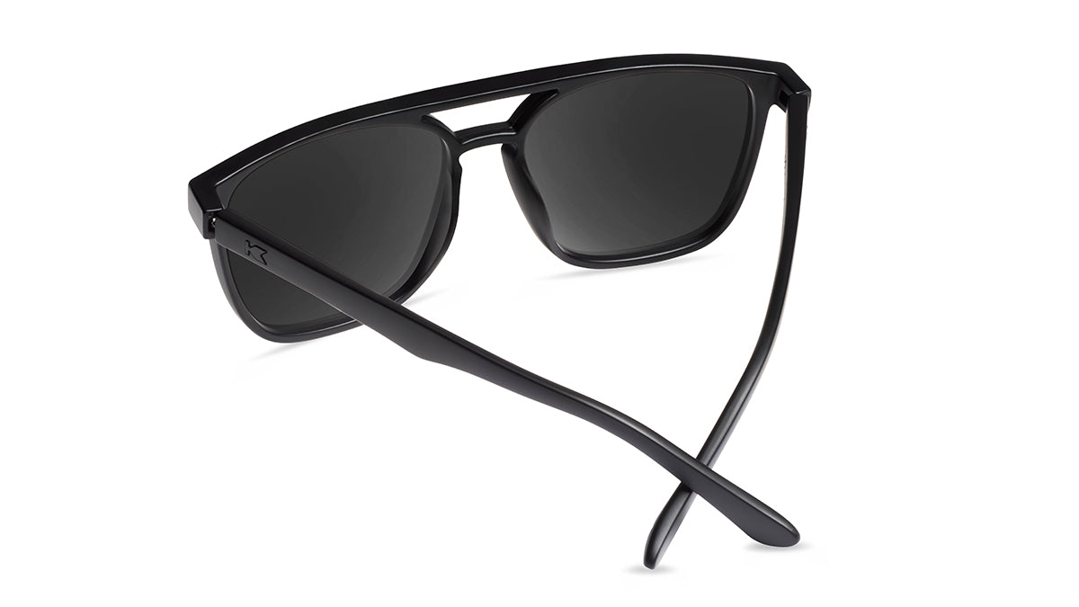 Sunglasses with Matte Black Frames and Polarized Black Smoke Lenses, Back