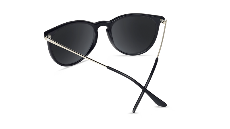 Sunglasses with Matte Black Frames and Polarized Rose Gold Lenses, Back