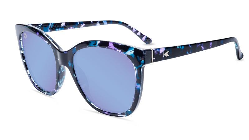 Sunglasses with Indigo Ink Frames and Polarized Snow Opal Lenses, Flyover