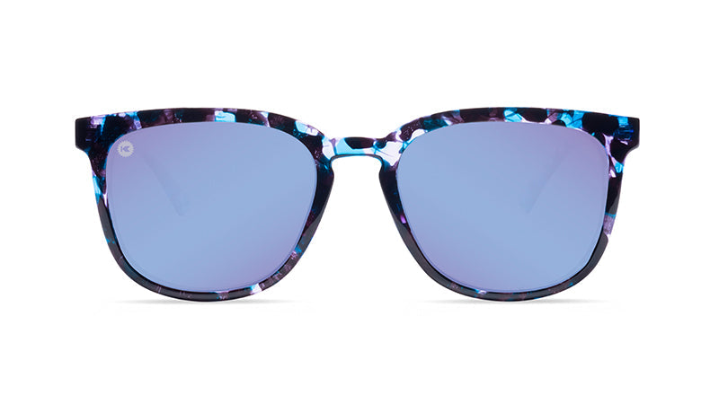 Sunglasses with Indigo Ink Frames and Polarized Snow Opal Lenses, Front