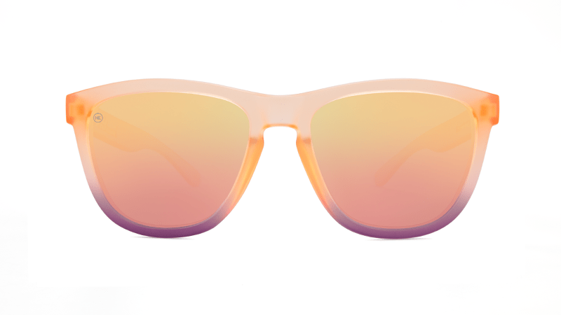 Sunglasses with Rose Quartz Frame and Polarized Rose Lenses, Front