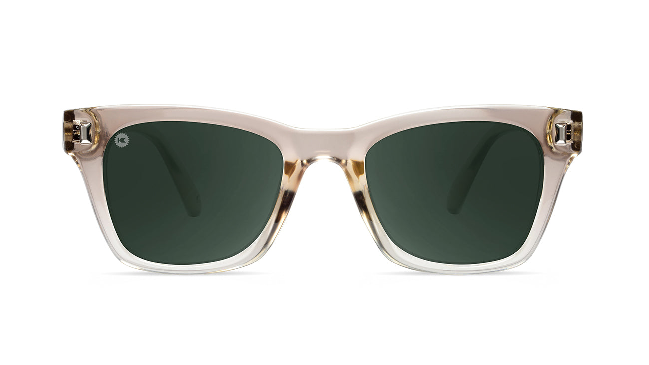 Sunglasses with San Dune Frames and Polarized Green Lenses, Front