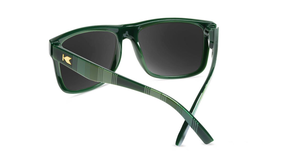 Sunglasses with Forest Green frames and Polarized Smoke Lenses, Back