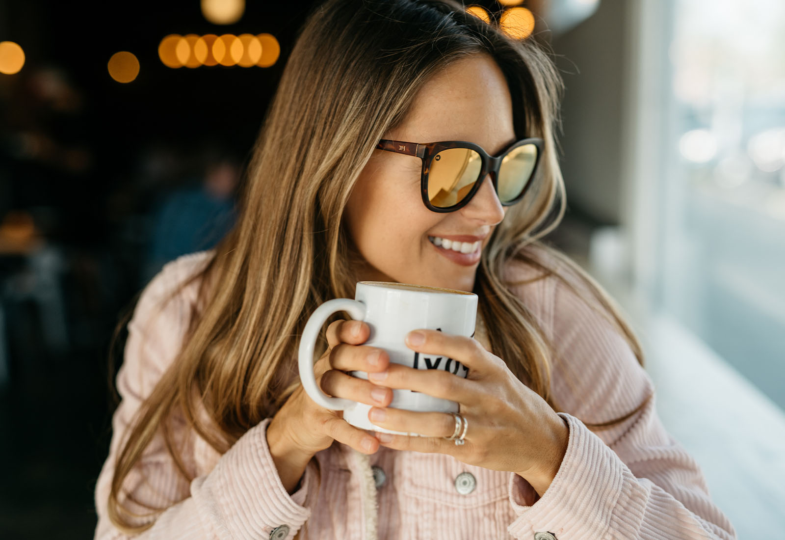 Woman wearing sunglasses