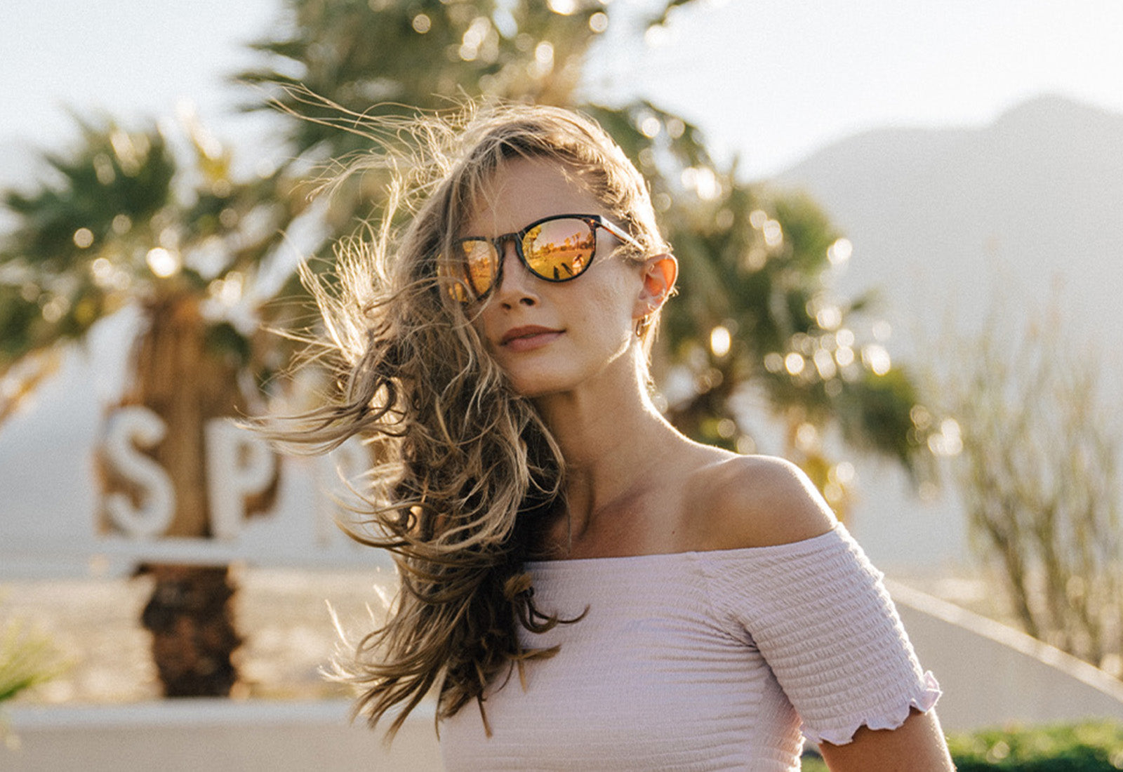 Woman wearing sunglasses