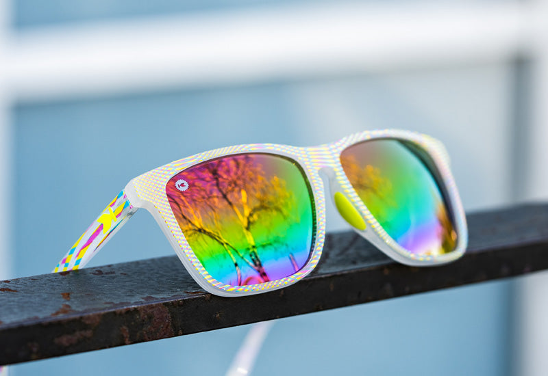 polarized sunglasses with rainbow colored lenses