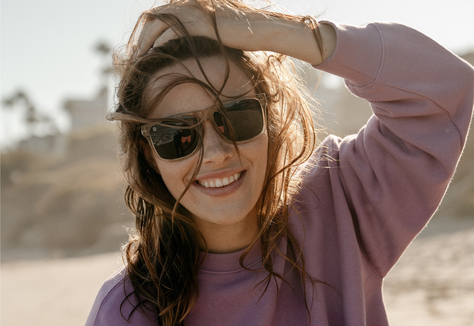 Woman wearing sunglasses