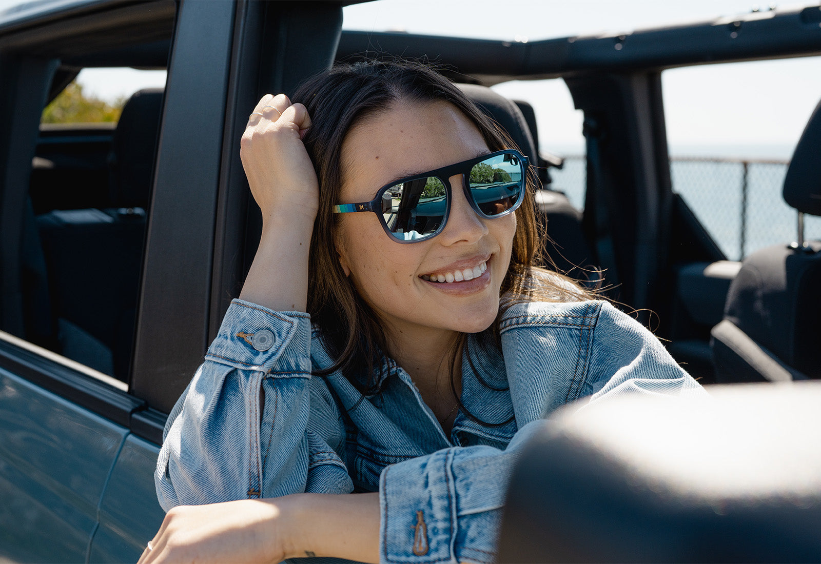 Woman wearing sunglasses